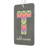 Monogram Letter T - Chalkboard en Bright Chevrons Luchtverfrisser (Links)