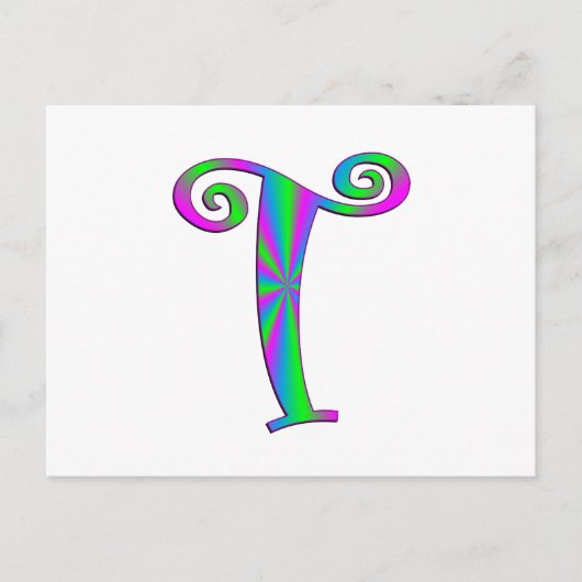 Monogram Letter T Fun Briefkaart (Voorkant)