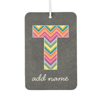 Monogram Letter T - Schoolbord en Fel Chevron Luchtverfrisser