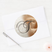 Monogram Letter T Wedding Envelope Seal Ronde Sticker (Envelop)