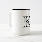 Monogram letter tweekleurige koffiemok (Voorkant links)