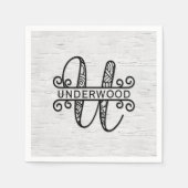 Monogram Letter U met familienaam Servet (Voorkant)