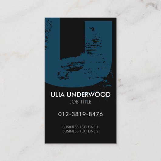 Monogram Letter U Visitekaartje (Voorkant)