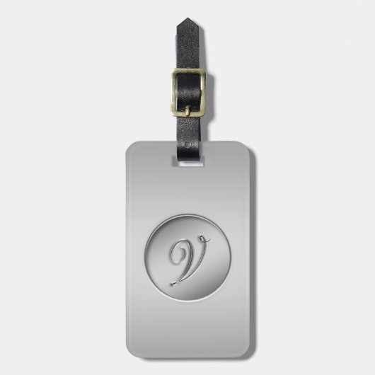 Monogram "Letter V" Bagagelabel (Voorkant verticaal)