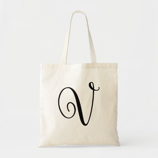 Monogram Letter "V" Budget Tas-Canvas Canvas tas (Voorkant)