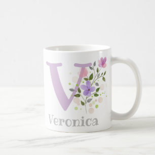 Monogram Letter V & Christiane naam Veronica Koffiemok