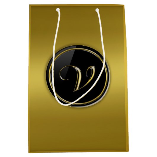 Monogram "Letter V" Medium Cadeauzakje (Voorkant)