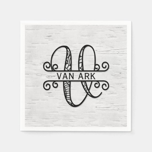 Monogram letter V met familienaam Servet (Voorkant)