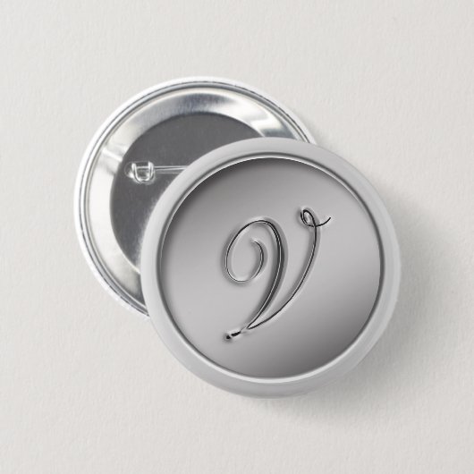 Monogram "Letter V" Ronde Button 5,7 Cm (Voorkant /achterkant)