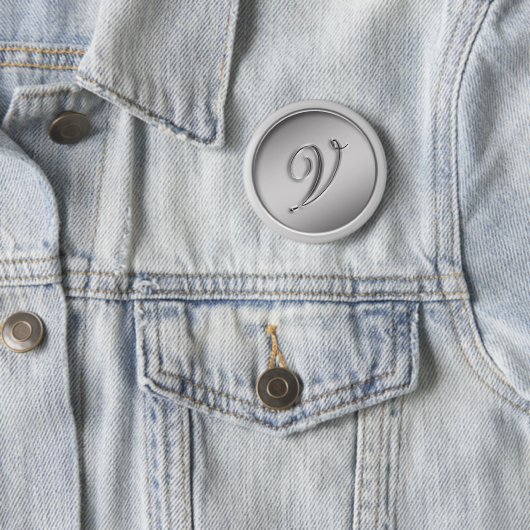 Monogram "Letter V" Ronde Button 5,7 Cm (In situ)