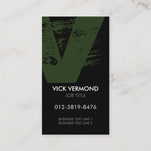 Monogram Letter V Visitekaartje (Voorkant)