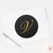 Monogram Letter V Wedding Envelope Seal Ronde Sticker (Envelop)