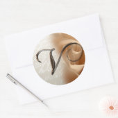 Monogram Letter V Wedding Envelope Seal Ronde Sticker (Envelop)