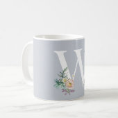 Monogram Letter W Floral Koffiemok (Voorkant links)