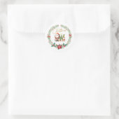 Monogram letter W, Kerstkrans w / Sinterklaas Ronde Sticker (Tas)