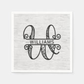 Monogram letter W met familienaam Servet (Voorkant)