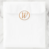 Monogram Letter W Wood look Ronde Sticker (Tas)