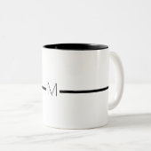 Monogram Letter White Black Minimal Typografie Tweekleurige Koffiemok (Voorkant rechts)