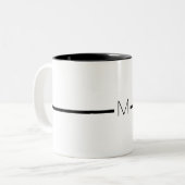 Monogram Letter White Black Minimal Typografie Tweekleurige Koffiemok (Voorkant links)