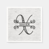 Monogram Letter X met familienaam Servet (Voorkant)