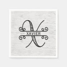 Monogram Letter X met familienaam