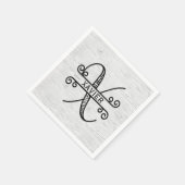 Monogram Letter X met familienaam Servet (Hoek)