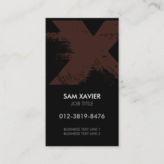 Monogram letter X Visitekaartje (Voorkant)