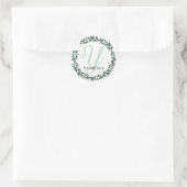Monogram Letter Y Aangepaste Naam Minimalistische Ronde Sticker (Tas)