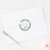 Monogram Letter Y Aangepaste Naam Minimalistische Ronde Sticker (Envelop)