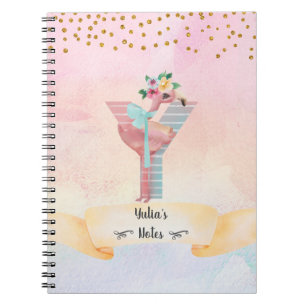 Monogram Letter Y Baby Flamingo Girly Daily Diary Notitieboek
