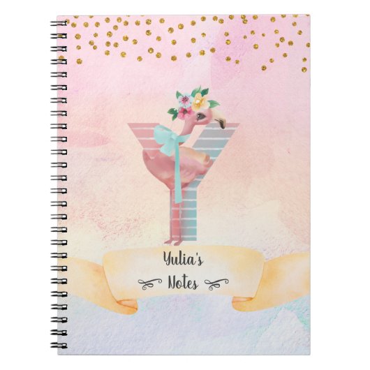 Monogram Letter Y Baby Flamingo Girly Daily Diary Notitieboek (Voorkant)