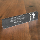 Monogram Letter Y Chalkboard Name Bord Naambordje (Zijkant)