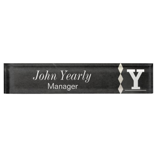 Monogram Letter Y Chalkboard Name Bord Naambordje (Voorkant)