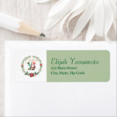 Monogram Letter Y Kerstkrans w / Santa Claus Etiket (Insitu)