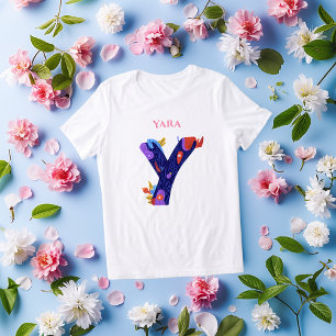 Monogram - Letter Y Kleurrijke en Artistieke Verja Tri-Blend Shirt