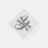 Monogram Letter Y met familienaam Servet (Hoek)