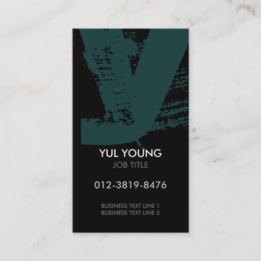 Monogram Letter Y Visitekaartje (Voorkant)