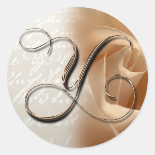 Monogram Letter Y Wedding Envelope Sticker (Voorkant)