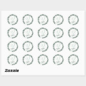 Monogram Letter Z Aangepaste Naam Minimalistische  Ronde Sticker (Vel)