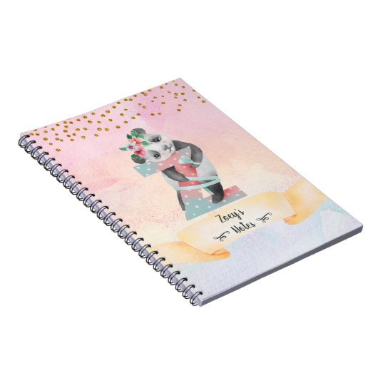 Monogram Letter Z Baby Panda Girl Dagelijks Dagbla Notitieboek (Rechterzijde)