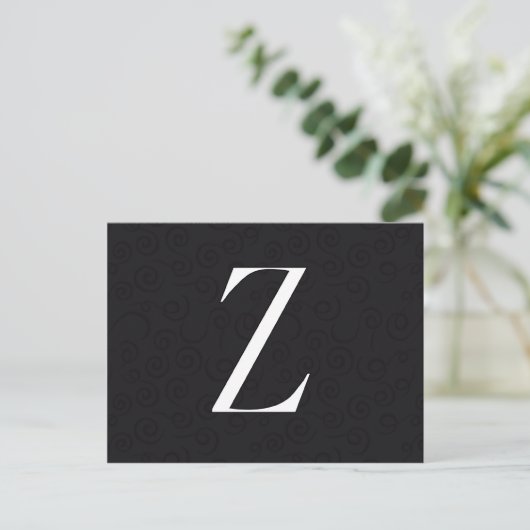 Monogram Letter Z Briefkaart (Staand voorkant)
