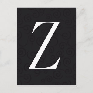 Monogram Letter Z Briefkaart