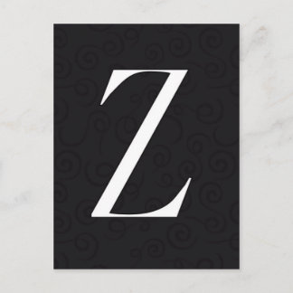 Monogram Letter Z Briefkaart
