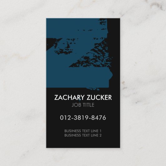 Monogram Letter Z Business Card Visitekaartje (Voorkant)