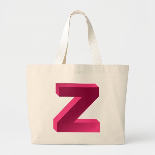 Monogram Letter Z Grote Tote Bag (Voorkant)