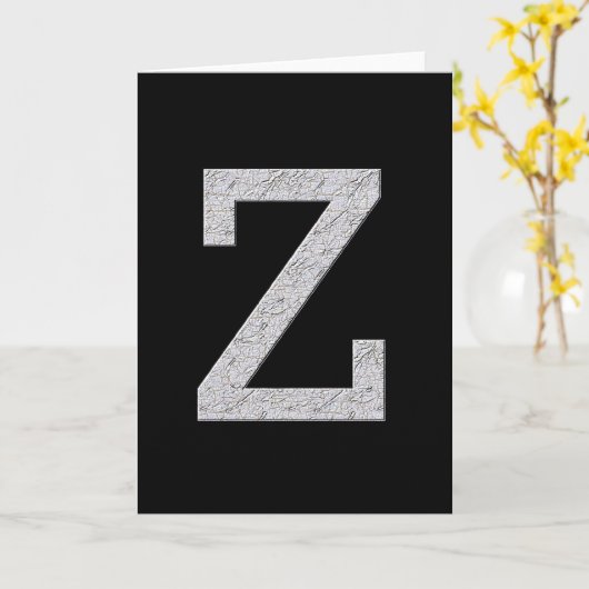 Monogram Letter Z Kaart (Gele Bloem)