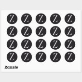 Monogram Letter Z Ronde Sticker (Vel)