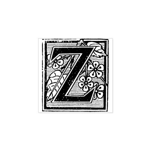 Monogram  letter Z Rubberstempel (Afrduk)
