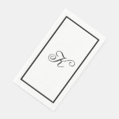 Monogram Letter Zwart Wit Trouw Bruidsdouche Servet (Hoek)