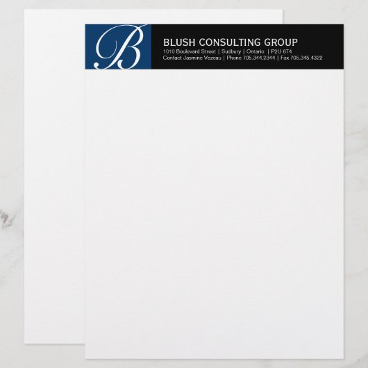 Monogram Letterhead Custom Briefhoofd (Voorkant / Achterkant)